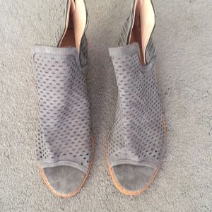 Peep toe shoe booties